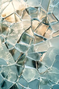 碎裂玻璃的独特纹理画面