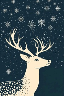 雪夜中的优雅麋鹿