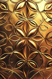 金色立体花纹金属质感图案