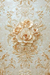 立体花卉奢华墙布图案