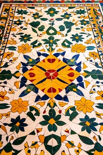 精美多彩花卉图案瓷砖