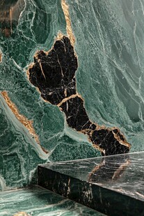 奢华绿金大理石纹理背景