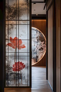 中式屏风玄关的雅致景致