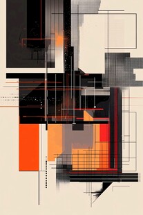 抽象几何构成艺术画作