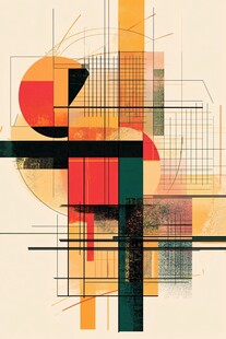 抽象几何色彩艺术画作