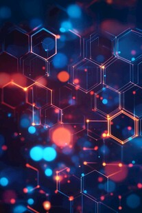 梦幻六边形科技背景图