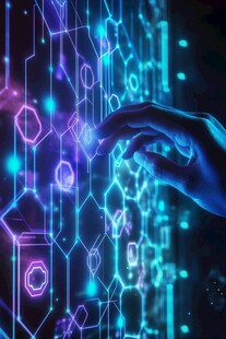 指尖触碰未来科技界面