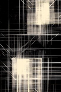 黑白线条几何抽象图案