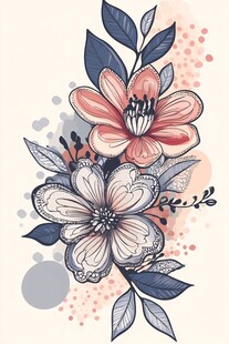 手绘花卉插画 清新柔美风格