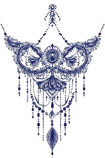 复古华丽项链图案设计