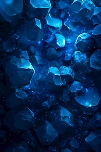 梦幻蓝色晶体矿石背景图