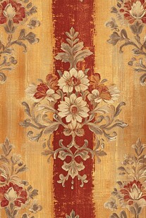复古花卉条纹精美壁纸