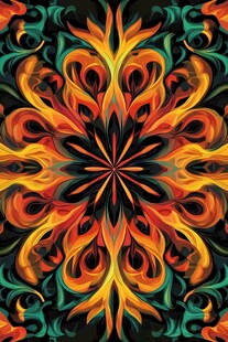 绚丽火焰风对称抽象图案