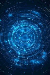 科技感蓝色数字光环背景