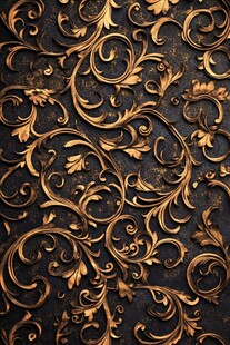 复古金色雕花纹理背景