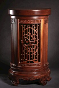 中式雕花圆凳 古朴雅致