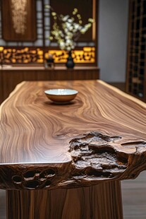 天然纹理实木大板茶桌