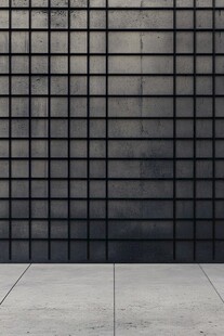 灰色方格墙面与水泥地面