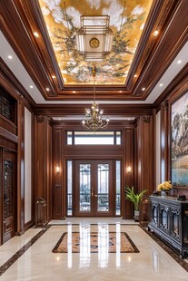 中式豪华入户门厅典雅景致