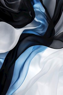 蓝黑白飘逸纱幔纹理特写