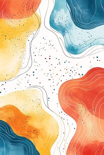 多彩水彩流体抽象艺术图案