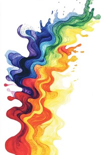 彩色墨水飞溅艺术图案