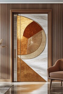 现代轻奢风几何图案装饰门