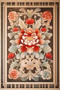 中式牡丹花卉精美装饰画