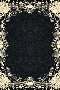 复古花纹黑色边框背景图