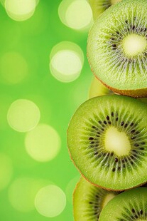 新鲜猕猴桃切片特写