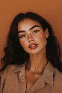 雀斑美女的时尚魅力瞬间