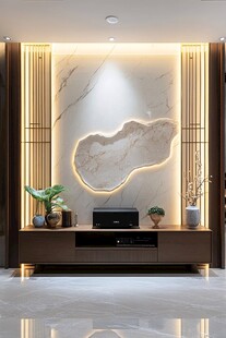 现代轻奢风客厅电视背景墙