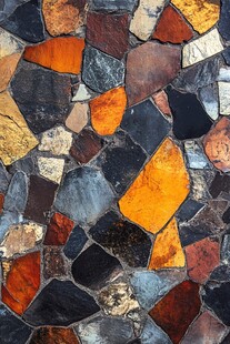多彩碎拼石地面纹理