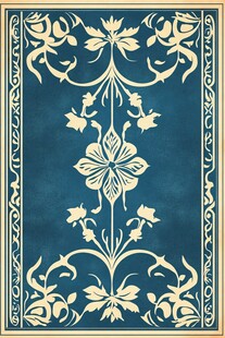 复古花卉蓝底装饰图案