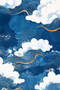 中式云海纹案