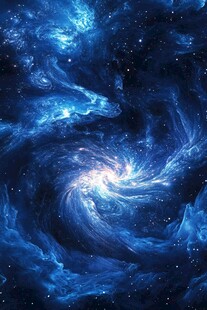 梦幻蓝色漩涡星系星空图