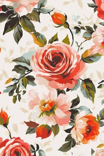 复古花卉图案精美织物纹理