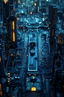未来科技感的城市夜景
