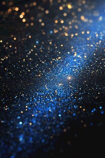 梦幻蓝色星光闪烁背景