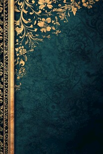 复古奢华墨绿色花纹背景图