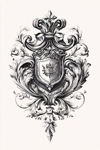 复古华丽盾形纹章设计