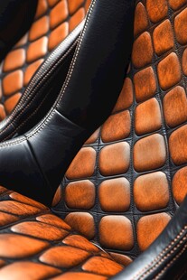 奢华皮革座椅纹理特写