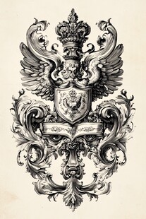 复古华丽家族徽章图案