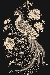 凤凰牡丹图饰
