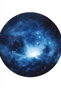 梦幻蓝色星空圆形图案