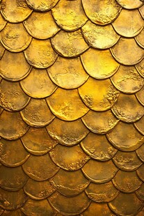 金色鱼鳞状金属质感纹理