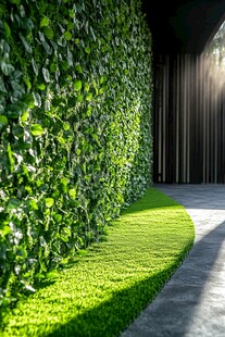 室内绿植墙与草坪景观