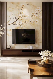 中式电视背景墙优雅家居风