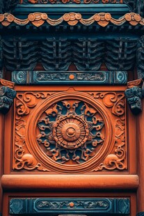 中式古建筑精美雕花细节