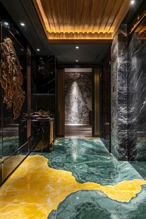 奢华大理石装饰的高端门厅